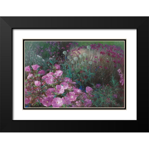 Violet Garden Black Modern Wood Framed Art Print with Double Matting by Bo, Li