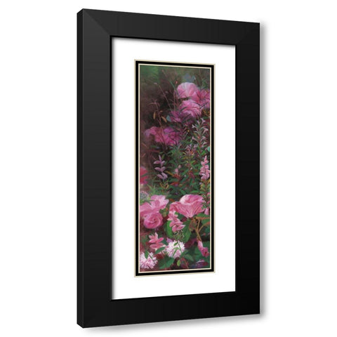 Pink Azalea Garden I Black Modern Wood Framed Art Print with Double Matting by Bo, Li