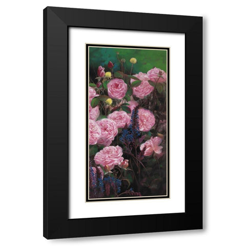 Rose Garden II Black Modern Wood Framed Art Print with Double Matting by Bo, Li