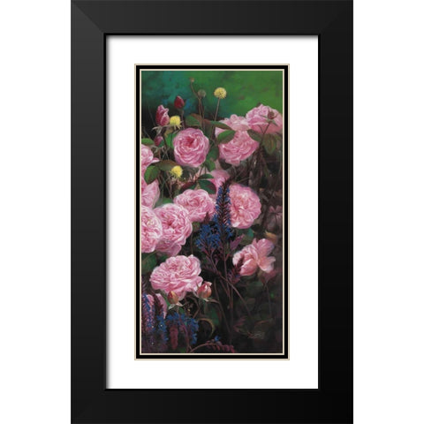 Rose Garden II Black Modern Wood Framed Art Print with Double Matting by Bo, Li
