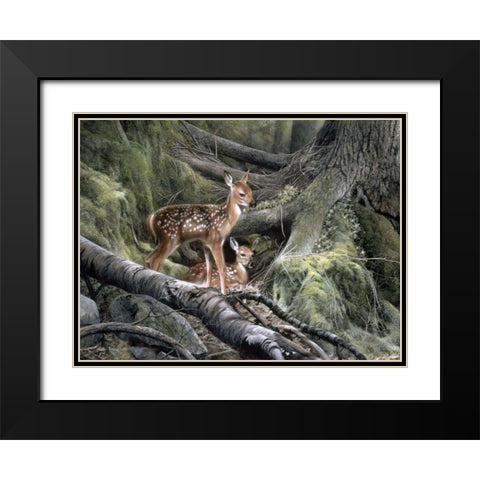 Awakening Black Modern Wood Framed Art Print with Double Matting by Daniel, Kevin