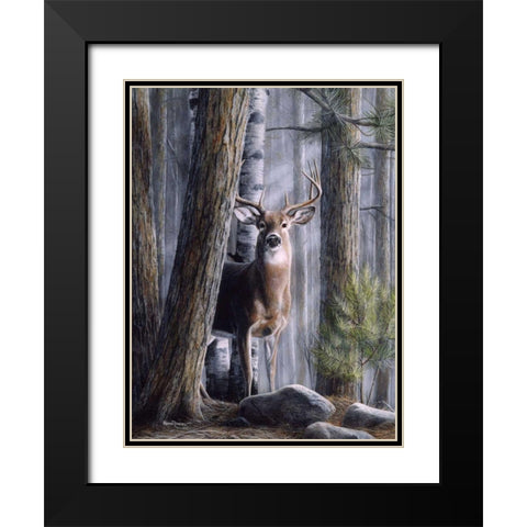Simply Curious II Black Modern Wood Framed Art Print with Double Matting by Daniel, Kevin