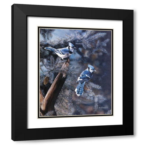 A Touch of Blue Black Modern Wood Framed Art Print with Double Matting by Daniel, Kevin