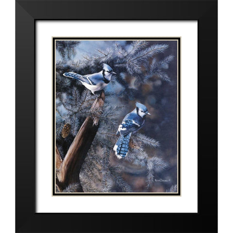 A Touch of Blue Black Modern Wood Framed Art Print with Double Matting by Daniel, Kevin