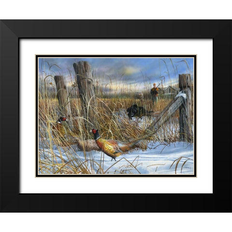 Corner Post Black Modern Wood Framed Art Print with Double Matting by Daniel, Kevin