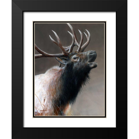 American Icon - Elk Black Modern Wood Framed Art Print with Double Matting by Daniel, Kevin
