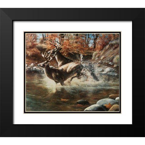 On the Run Black Modern Wood Framed Art Print with Double Matting by Daniel, Kevin
