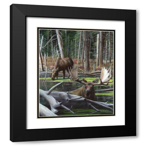 At Rivers Edge I Black Modern Wood Framed Art Print with Double Matting by Daniel, Kevin