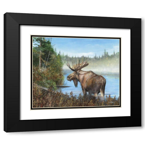 At Rivers Edge II Black Modern Wood Framed Art Print with Double Matting by Daniel, Kevin
