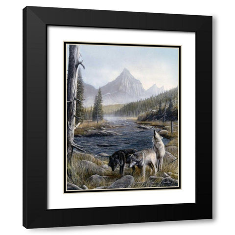 Vantage Point II Black Modern Wood Framed Art Print with Double Matting by Daniel, Kevin
