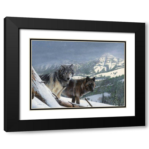 Vantage Point III Black Modern Wood Framed Art Print with Double Matting by Daniel, Kevin