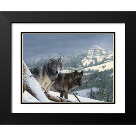 Vantage Point III Black Modern Wood Framed Art Print with Double Matting by Daniel, Kevin
