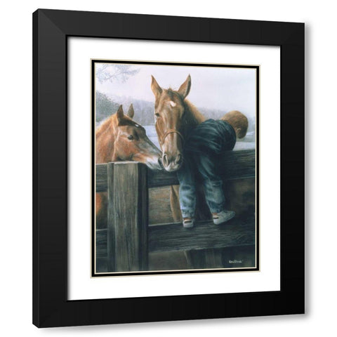 Grandpas Farm Black Modern Wood Framed Art Print with Double Matting by Daniel, Kevin