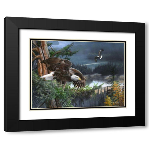Wings of Freedom Black Modern Wood Framed Art Print with Double Matting by Daniel, Kevin