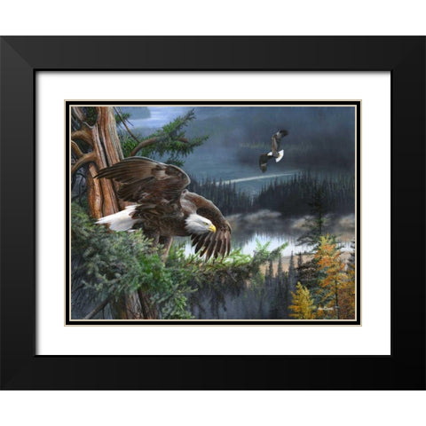 Wings of Freedom Black Modern Wood Framed Art Print with Double Matting by Daniel, Kevin