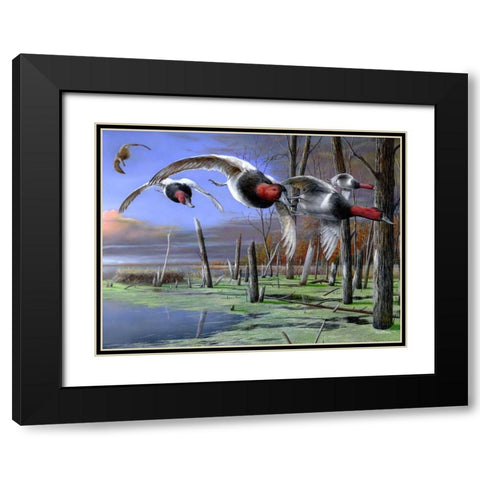 Backwater Cans Black Modern Wood Framed Art Print with Double Matting by Daniel, Kevin