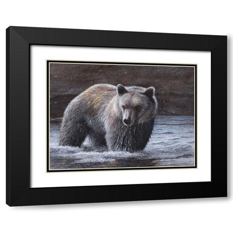 Lone Wader Black Modern Wood Framed Art Print with Double Matting by Daniel, Kevin