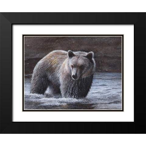 Lone Wader Black Modern Wood Framed Art Print with Double Matting by Daniel, Kevin