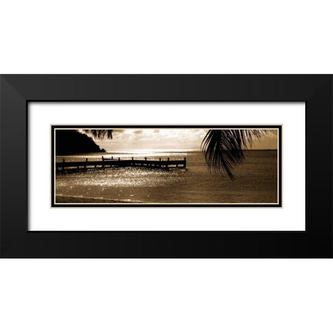 Wooden Jetty Black Modern Wood Framed Art Print with Double Matting by Bay, Noah