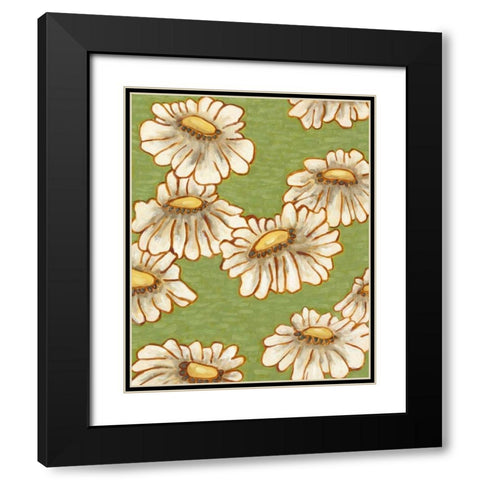 Mums on Green I Black Modern Wood Framed Art Print with Double Matting by Deans, Karen