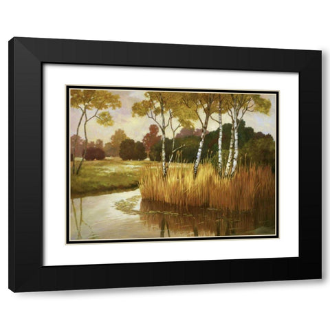 Reeds, Birches and Water II Black Modern Wood Framed Art Print with Double Matting by Reynolds, Graham