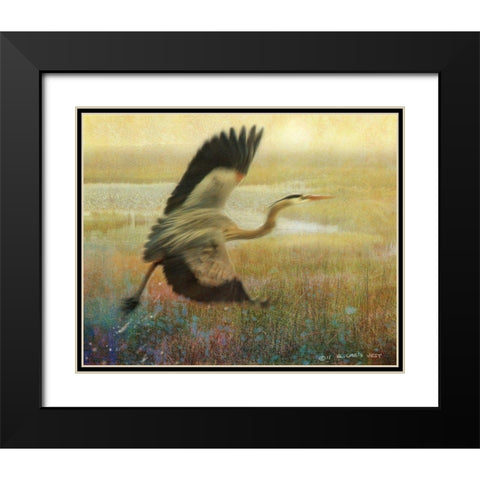 Foggy Heron I Black Modern Wood Framed Art Print with Double Matting by Vest, Chris