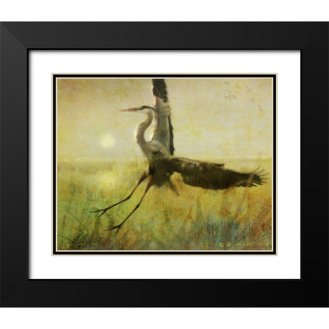 Foggy Heron II Black Modern Wood Framed Art Print with Double Matting by Vest, Chris