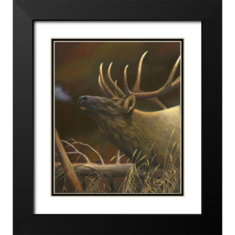 Elk Portrait I Black Modern Wood Framed Art Print with Double Matting by Stans, Leo