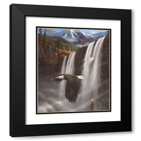 Eagle Portrait Black Modern Wood Framed Art Print with Double Matting by Stans, Leo