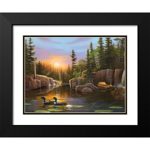 Evening Solitude Black Modern Wood Framed Art Print with Double Matting by Stans, Leo