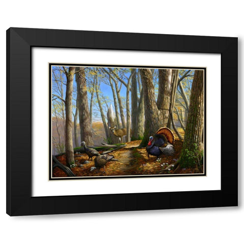 Along the Fence Black Modern Wood Framed Art Print with Double Matting by Stans, Leo