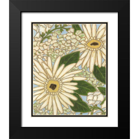 White Flower Spray I Black Modern Wood Framed Art Print with Double Matting by Deans, Karen