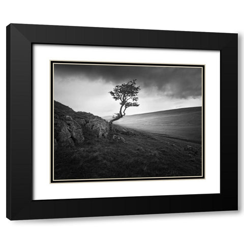 Outcrop Black Modern Wood Framed Art Print with Double Matting by Henson, Martin