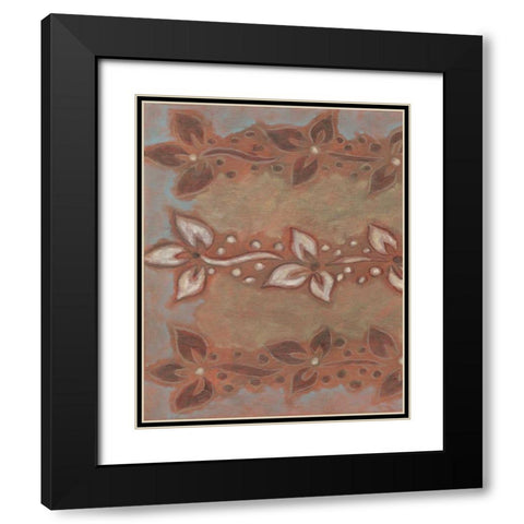 Floral Vines I Black Modern Wood Framed Art Print with Double Matting by Deans, Karen
