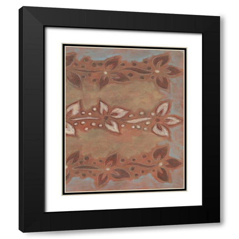 Floral Vines II Black Modern Wood Framed Art Print with Double Matting by Deans, Karen