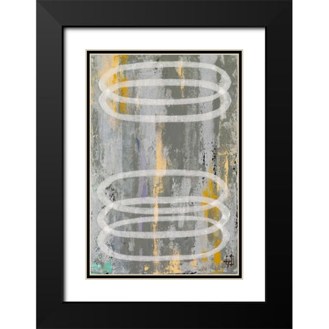 Circles 2-3 Black Modern Wood Framed Art Print with Double Matting by Avondet, Natalie