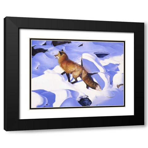 Fire and Ice Black Modern Wood Framed Art Print with Double Matting by Chapman, Julie T.