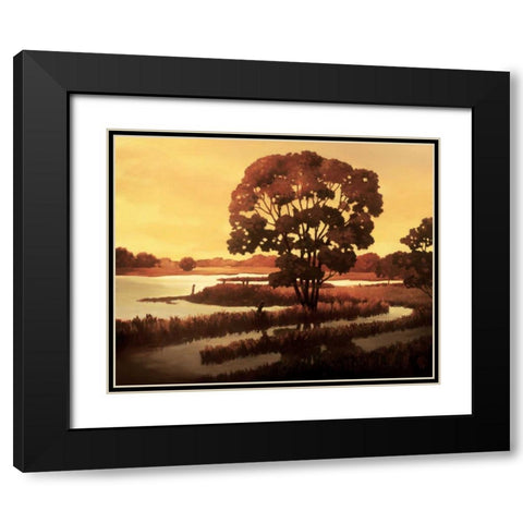 Evening Water I Black Modern Wood Framed Art Print with Double Matting by Reynolds, Graham