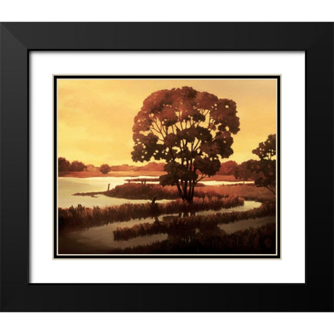 Evening Water I Black Modern Wood Framed Art Print with Double Matting by Reynolds, Graham