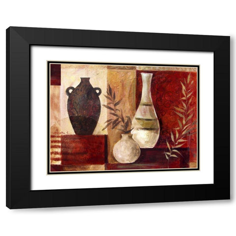 Spice Vases I Black Modern Wood Framed Art Print with Double Matting by Cohen, Marietta