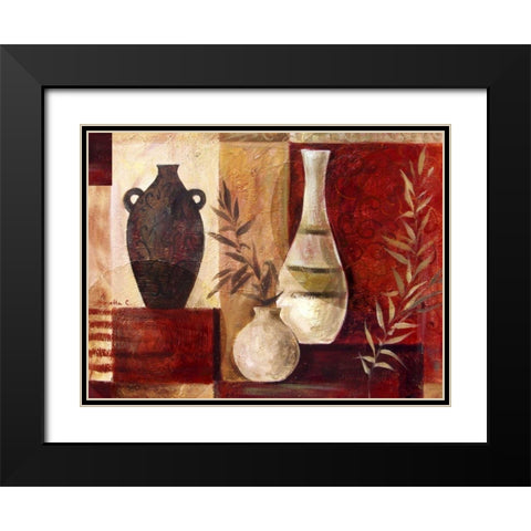 Spice Vases I Black Modern Wood Framed Art Print with Double Matting by Cohen, Marietta