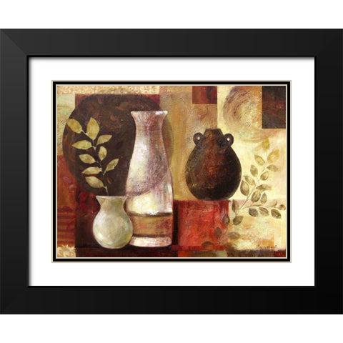 Spice Vases II Black Modern Wood Framed Art Print with Double Matting by Cohen, Marietta
