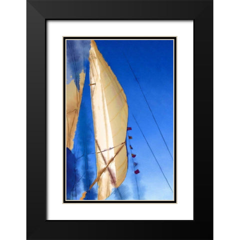 Sailing I Black Modern Wood Framed Art Print with Double Matting by Head, Danny