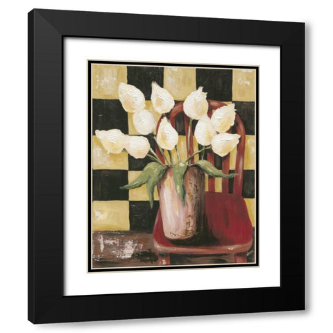 Bright Tulips Black Modern Wood Framed Art Print with Double Matting by Reynolds, Jade