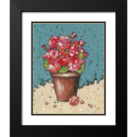 Bright Geraniums Black Modern Wood Framed Art Print with Double Matting by Reynolds, Jade