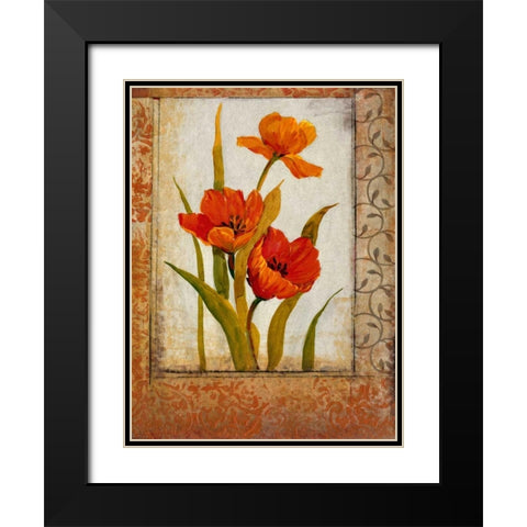 Tulip Inset II Black Modern Wood Framed Art Print with Double Matting by OToole, Tim
