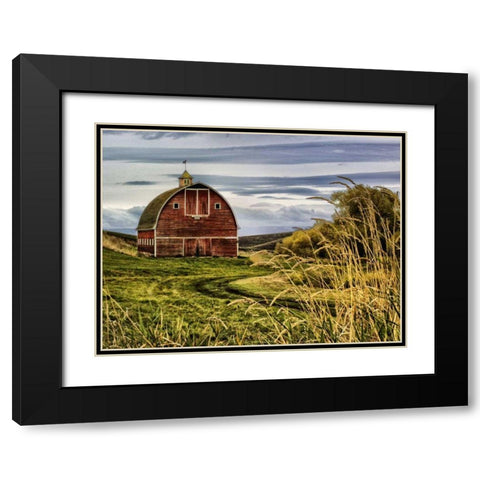 Palouse Barn Black Modern Wood Framed Art Print with Double Matting by Chester, Colby