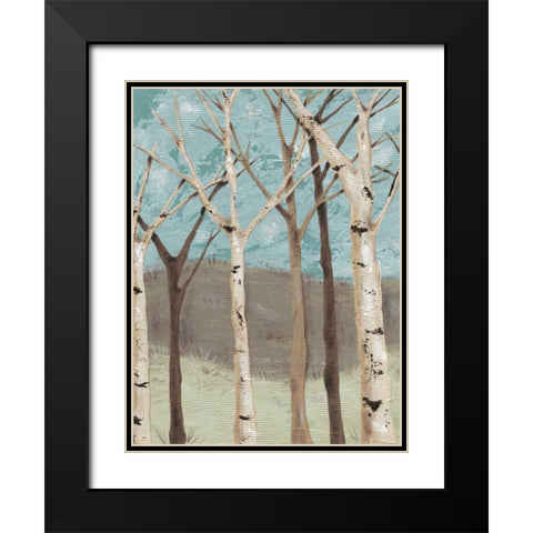 Blue Birches I Black Modern Wood Framed Art Print with Double Matting by Reynolds, Jade