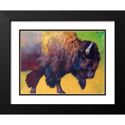 Da Bull Black Modern Wood Framed Art Print with Double Matting by Chapman, Julie T.