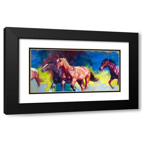 Running Wild Black Modern Wood Framed Art Print with Double Matting by Chapman, Julie T.